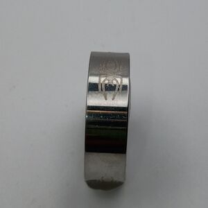 Silver Spider Stainless Steel Engraved Ring Band U.S Size 10.25